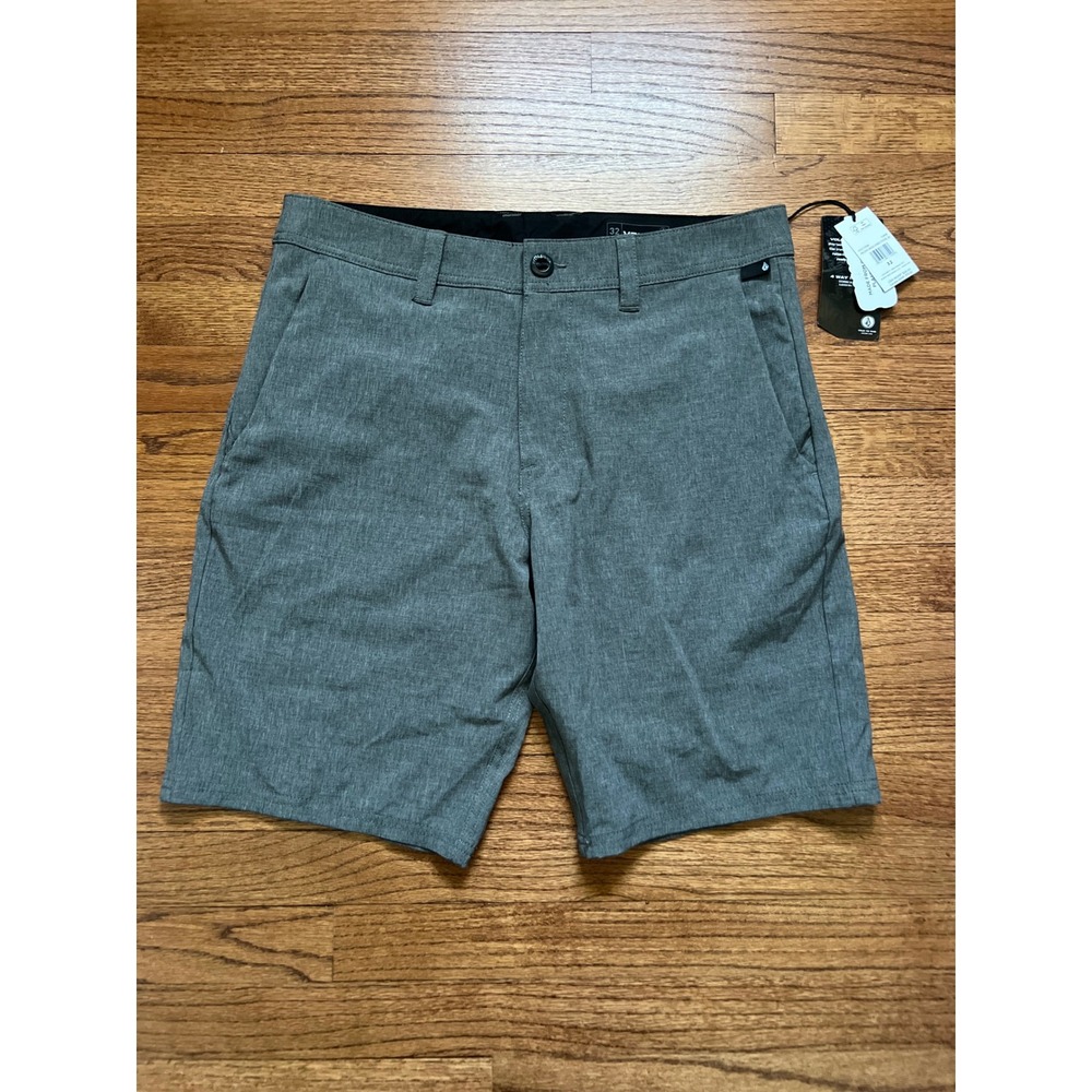 NEW Volcom Hybrid Shorts Mens 32 Grey Cross Shred Static 20 Stretch